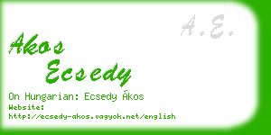 akos ecsedy business card