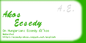 akos ecsedy business card